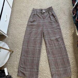 COMMENSE Wide Leg Plaid Pants NEW